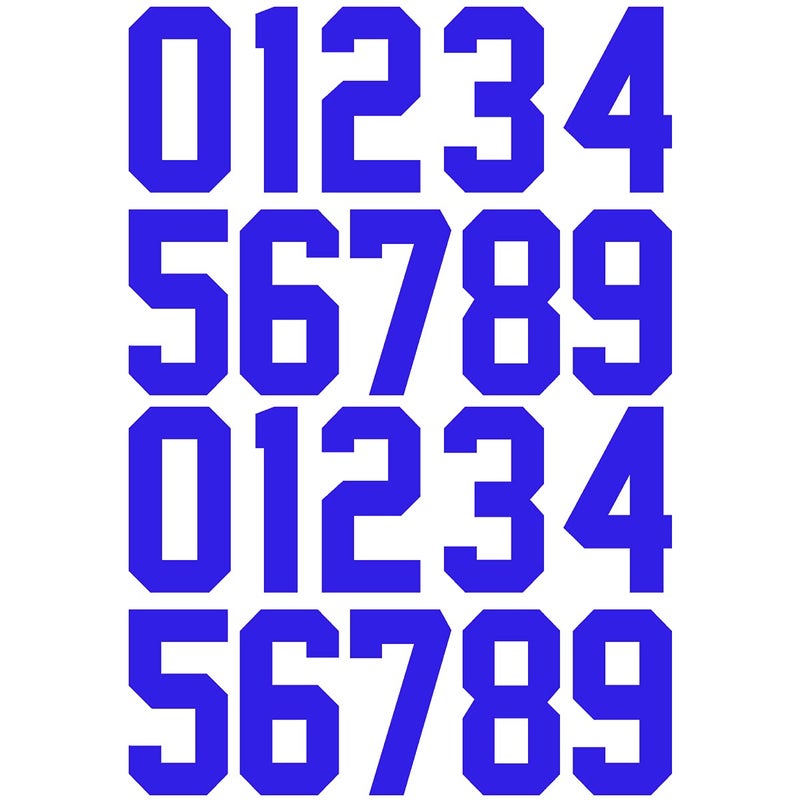 QIUKUI QIUKUI 2set 8 Inch Vinyl Iron on Numbers Heat Transfer Numbers for Jerseys Clothing TShirt Bag Blue Color 