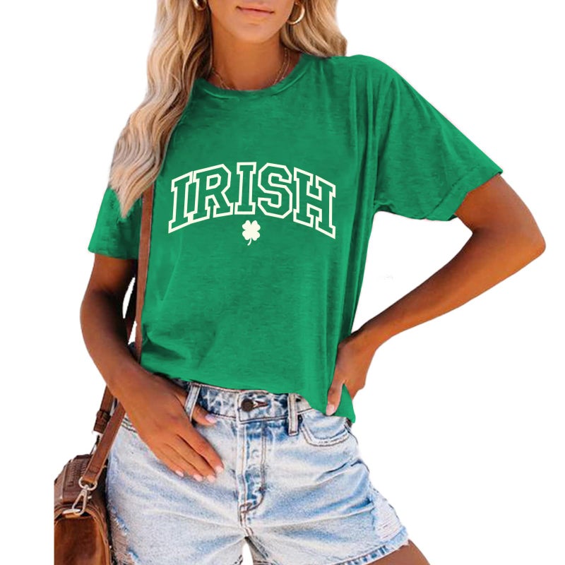 Prelike Powers St Patrick's Day Shirt Women: Funny Lucky Irish Shamrock Paddy's Day T-Shirt Casual Crewneck Short Sleeve - Image 3