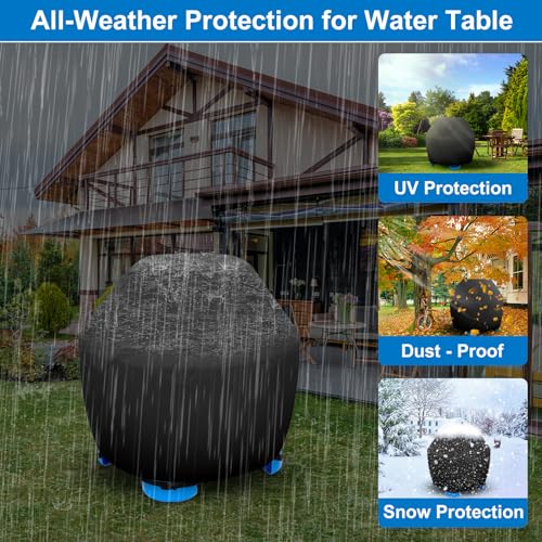 Raweao Kids Water Table Cover - Outdoor Kids Toy Cover for Little Tikes Showers Splash Tower Water Table, Round Cover Waterproof & Dustproof - Image 3