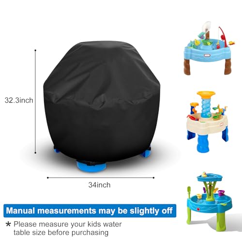 Raweao Kids Water Table Cover - Outdoor Kids Toy Cover for Little Tikes Showers Splash Tower Water Table, Round Cover Waterproof & Dustproof - Image 2