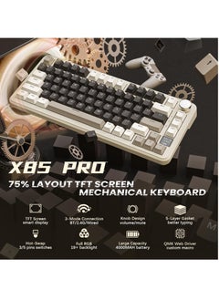 هجوم القرش X85Pro لعبة لوحة المفاتيح الميكانيكية ثلاثة وضع RGB بلوتوث اللاسلكية التخصيص التوصيل الساخن مع شاشة عرض المكتب  - Image 2