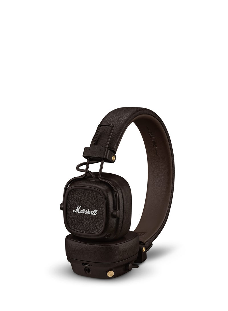 Marshall Major V Bluetooth Headphones - Foldable Wireless Headphones Bluetooth With 100+ Hours Of Playtime, Brown - Image 1