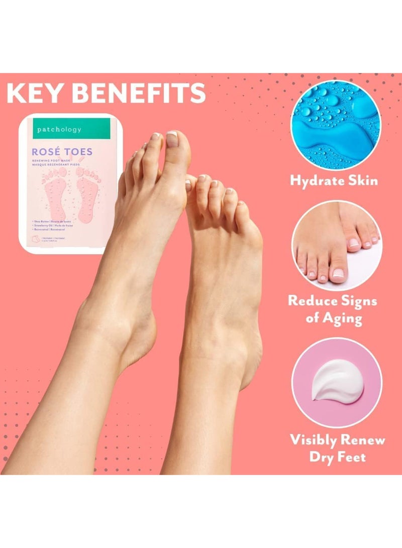 Patchology باستخدام باتشولوجي سيرف تشيلد روزي توز - ترطيب عميق للقدمين الخشنتين، AHA وزيت الورد، بوتي مقشر لتخفيف الكالو 1 زوج - Image 3