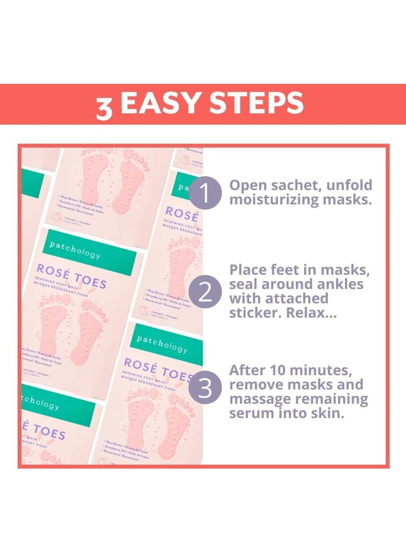 Patchology باستخدام باتشولوجي سيرف تشيلد روزي توز - ترطيب عميق للقدمين الخشنتين، AHA وزيت الورد، بوتي مقشر لتخفيف الكالو 1 زوج - Image 5