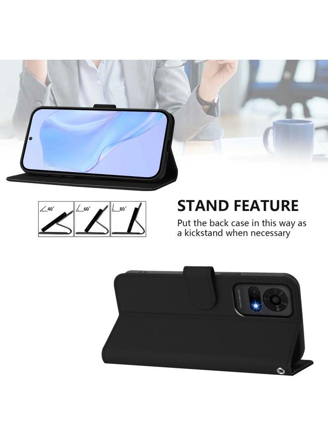 erorex Case For TCL 50 LE Skin Feel Solid Color Leather Phone Case with Lanyard  - Image 3