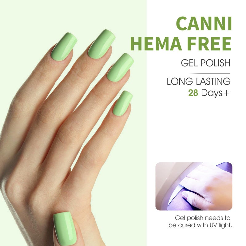 CANNI 6Pcs 9ml Emerald Green Gel Nail Polish Set- Dark Sage Forest Green Gel Polish Kit Lime Olive Forest Colors DIY at Home Salon Christmas New Year's Gifts for Girls - Image 5