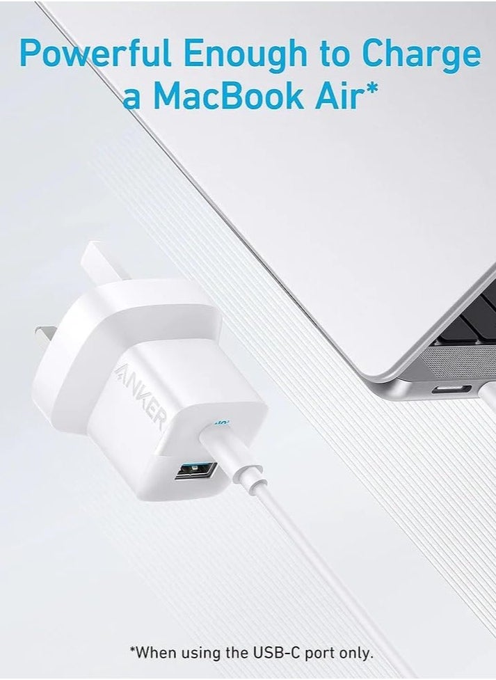 AnkerWork - 33W Fast Adapter Charger with 3ft USB C to Lightning cable White - Image 1