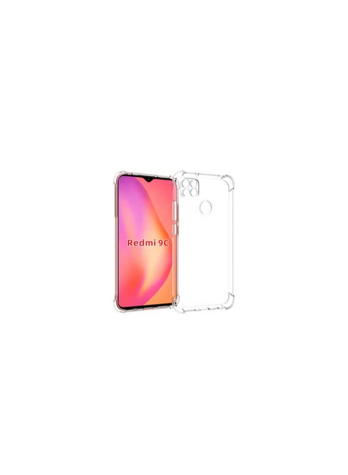 کاتانس Xiaomi Redmi 9C Case Cover Clear Protective TPU Four Corners Cover Transparent Soft Case - Image 2