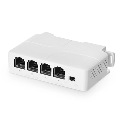 Binardat PoE Passthrough Switch, 1 PoE in 3 PoE Out Extender, IEEE802.3af/at PoE Powered, 100Mbps Ethernet, din-Rail & Wall Mount - Image 1