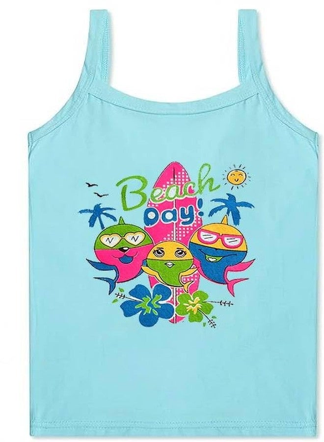 TINY HANDS Girls Printed Multicolor Cotton Vests Sando Baniyan Toddler Innerwear Camisole Solid Vest for Girls Pack of 6 - Image 4