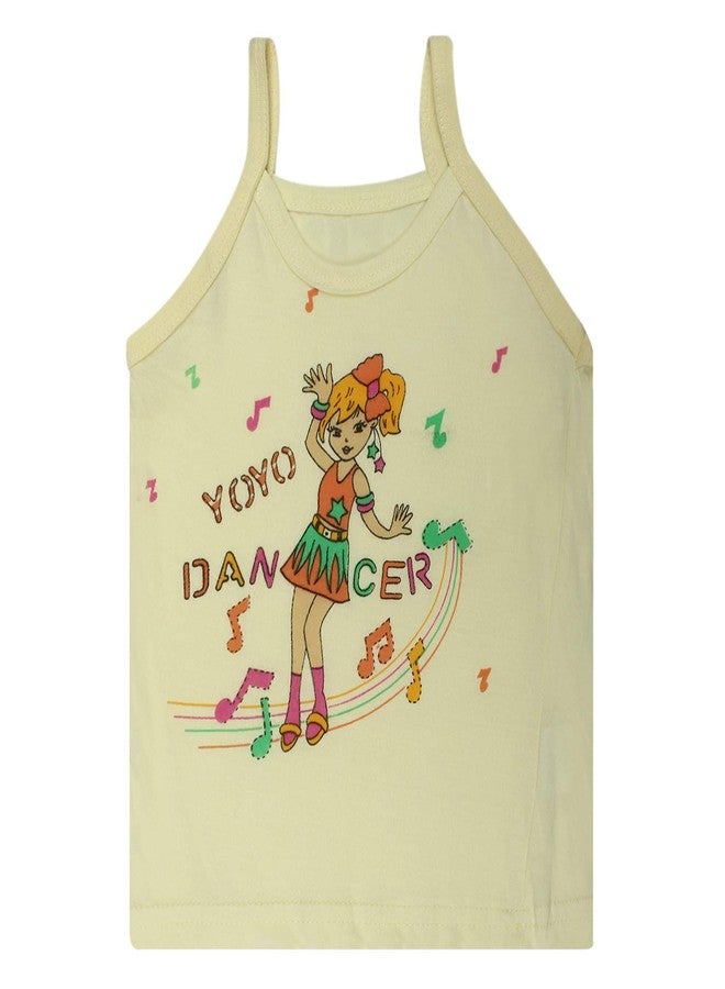 TINY HANDS Girls Printed Multicolor Cotton Vests Sando Baniyan Toddler Innerwear Camisole Solid Vest for Girls Pack of 6 - Image 5