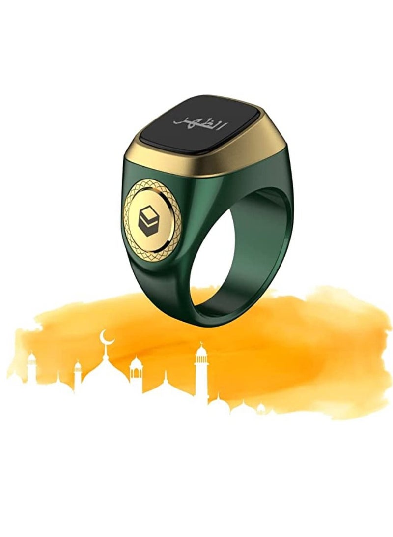 iQIBLA Smart Tasbih Plastic Zikr Lite Ring Green 22MM - Image 1