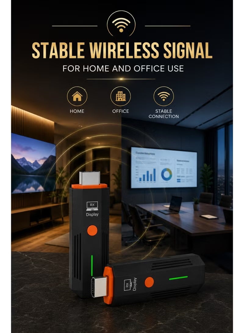 تلفزيون موسع إشارة HDMI لاسلكي RX Stick بطول 50 مترًا، جهاز إرسال واستقبال HDMI لاسلكي بدقة 1080P Full HD، محول عرض سهل الاستخدام للتلفزيون، وجهاز العرض، والكمبيوتر الشخصي، والكمبيوتر المحمول - Image 2