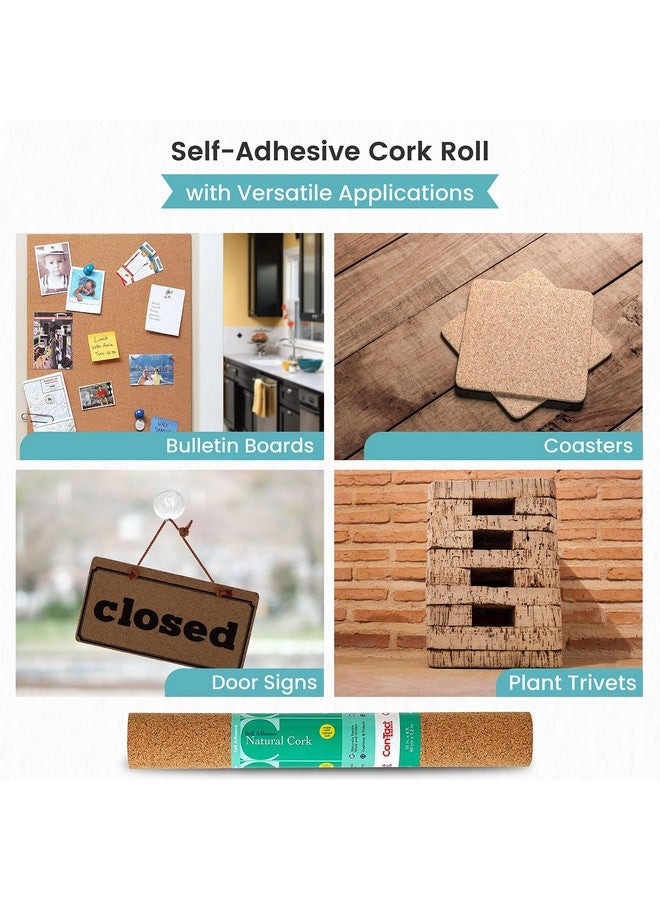 Con-Tact Brand Cork Roll, Self-Adhesive Cork Roll, Multi-Purpose Cork Shelf Liner, 18" x 4', Brown, Pack of 6 - Image 3