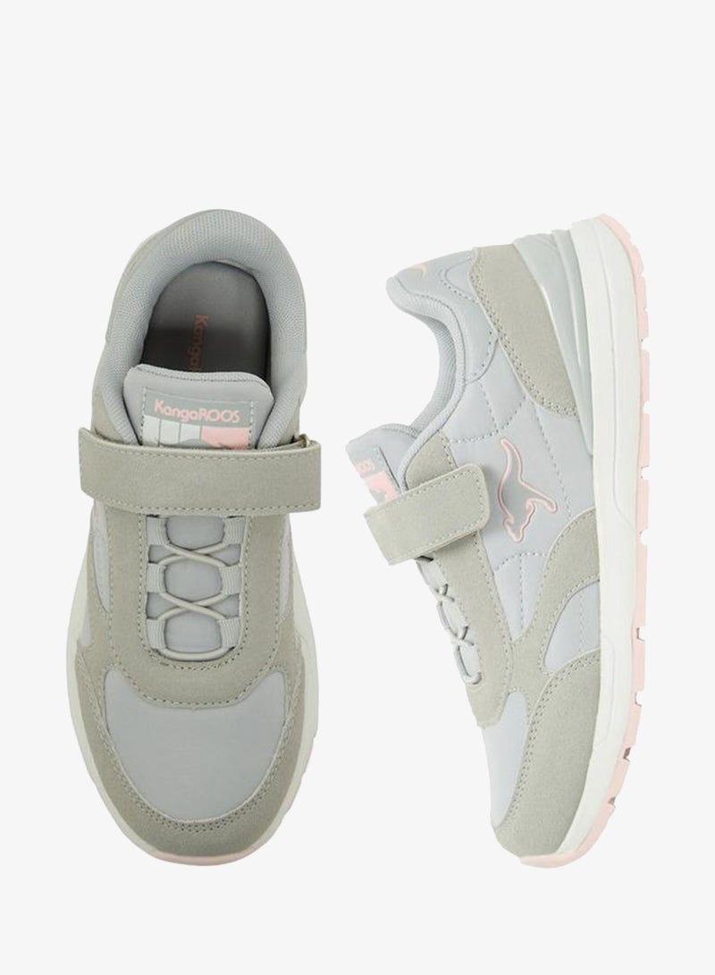 kangaROOS Girls Panelled Hook & Loop School Sports Shoes - Image 1