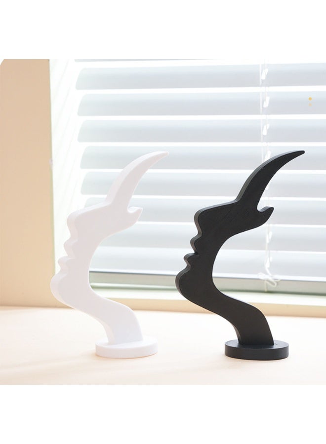 2Pcs Eyeglass Holder Stand, Abstract Face Shaped Glasses Stand, Modern Desk Eyeglasses Display Holder for Home Office, Decorative Desktop Eyewear Display Stand, Perfect for Home & Office Use, Black & White - Image 4