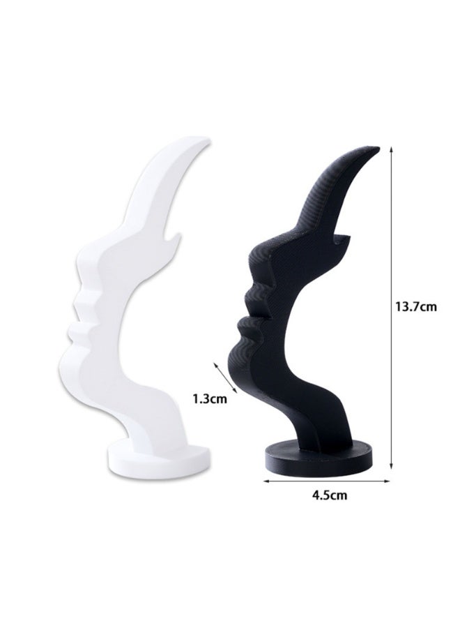 2Pcs Eyeglass Holder Stand, Abstract Face Shaped Glasses Stand, Modern Desk Eyeglasses Display Holder for Home Office, Decorative Desktop Eyewear Display Stand, Perfect for Home & Office Use, Black & White - Image 3