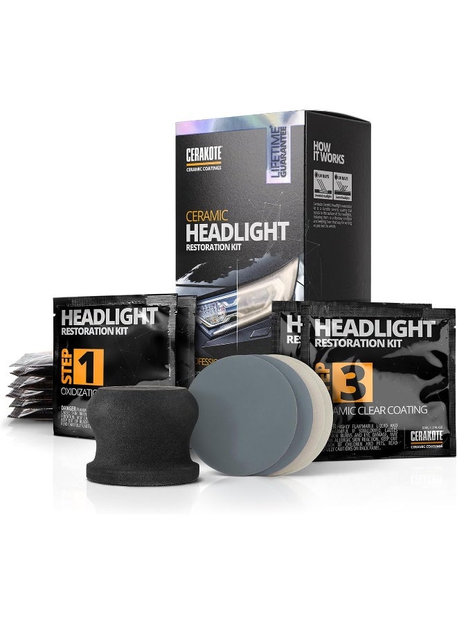 CERAKOTE® Ceramic Headlight Restoration Kit – Guaranteed To Last As Long As You Own Your Vehicle – Brings Headlights back to Like New Condition - 3 Easy Steps - No Power Tools Required - Image 2