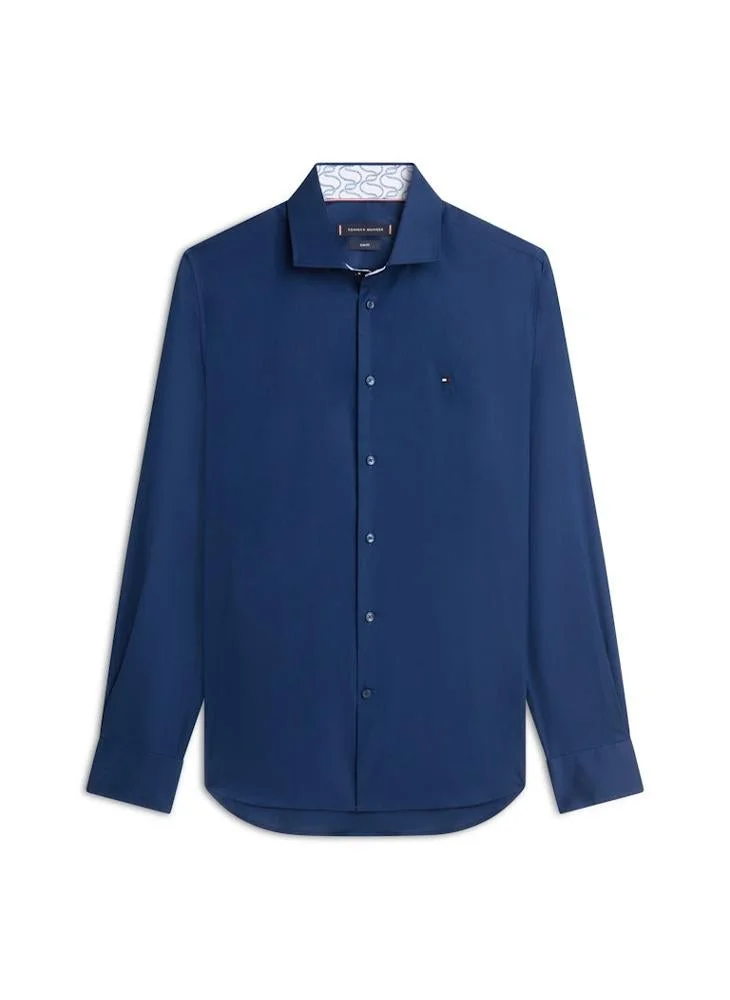 TOMMY HILFIGER  Slim Fit Contrast Collar Poplin Shirt for Men | Best Price UAE