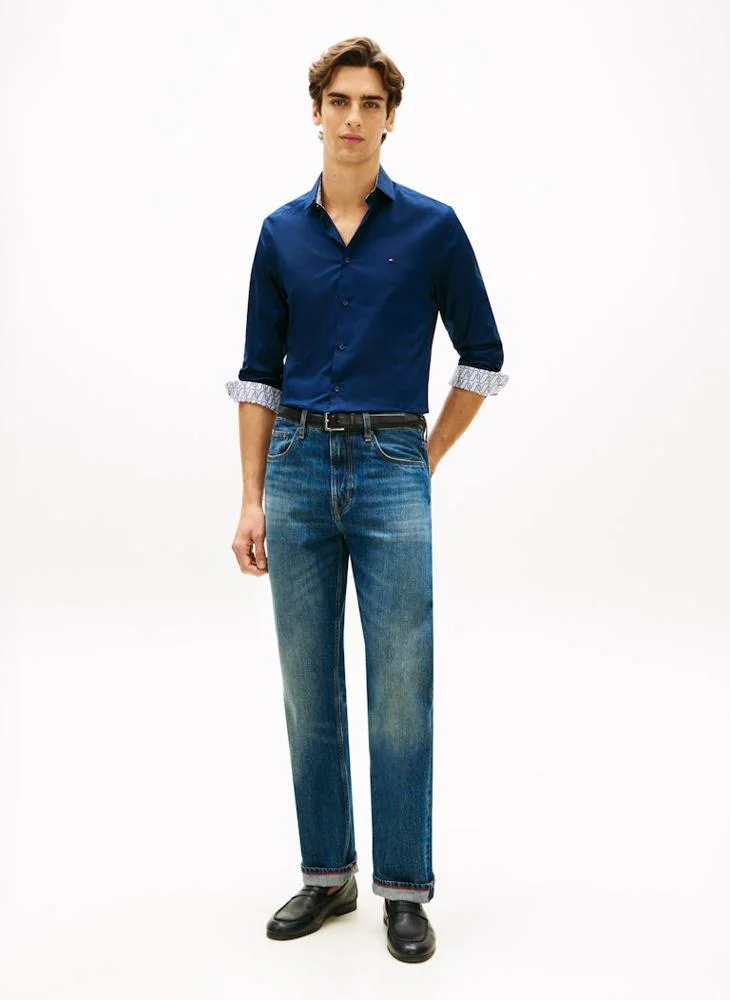 TOMMY HILFIGER  Slim Fit Contrast Collar Poplin Shirt for Men | Best Price UAE