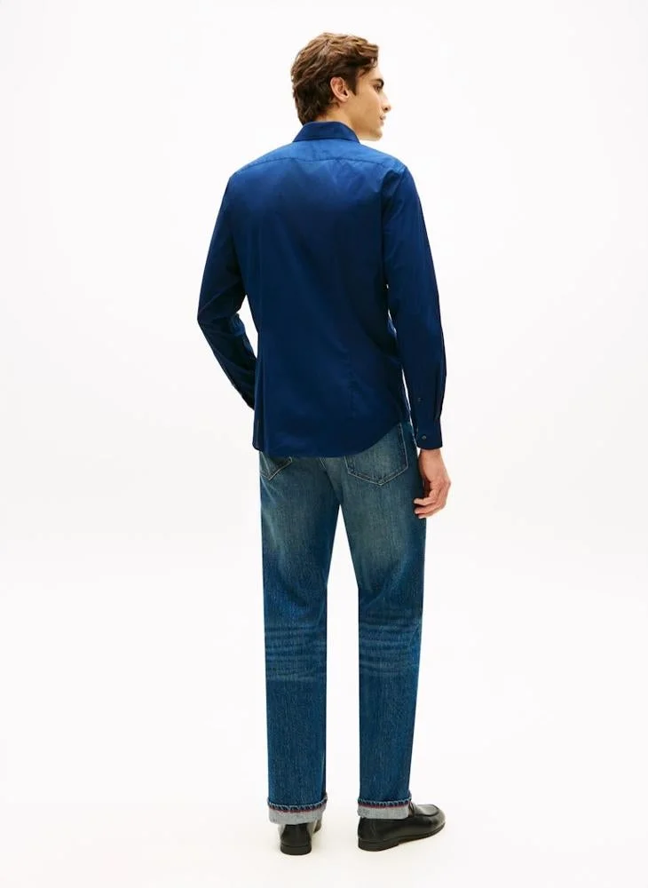 TOMMY HILFIGER  Slim Fit Contrast Collar Poplin Shirt for Men | Best Price UAE