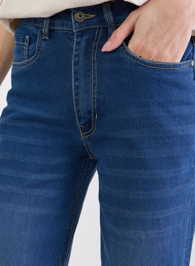 ستايلي جينز نسائي بخصر متوسط وأرجل مستقيمة - Image 3