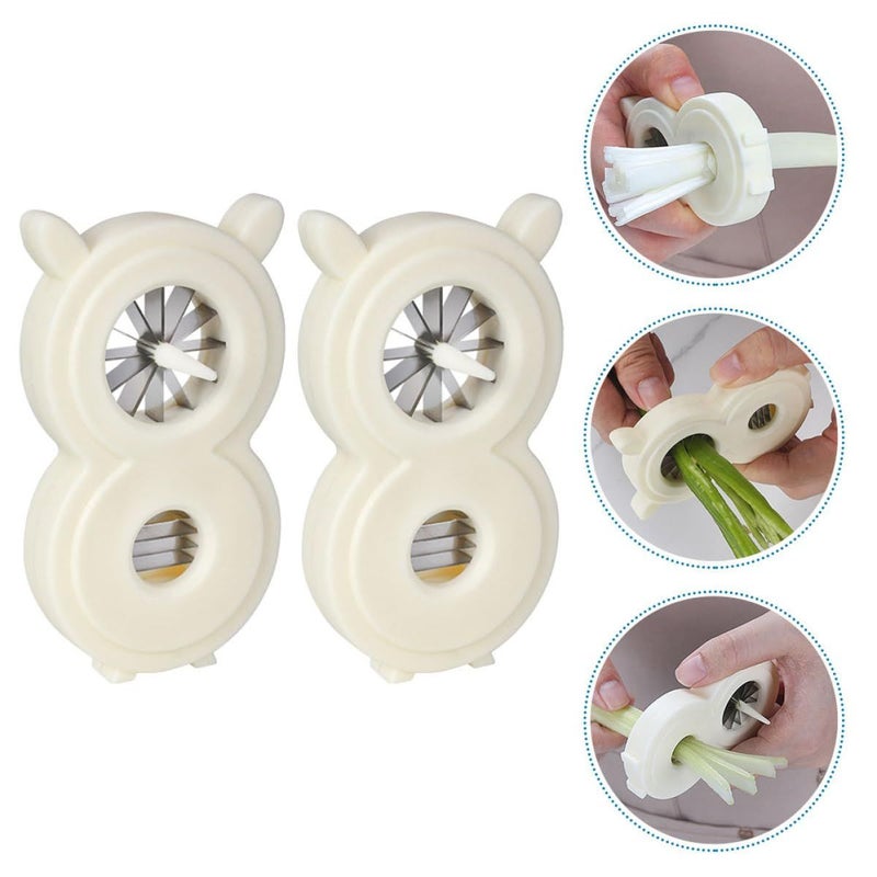 2 Pcs Scallion Shredder Slicer Vegetable Cutting Tool Portable Onion Grater For Home Kitchen Food Preparation Plastic - Image 5