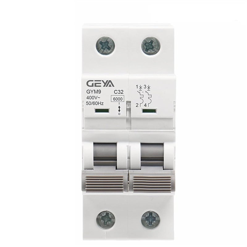 2 Pole C Curve 32A Din Rail Mini Circuit Breaker 6A 63A 400V AC Type MCB - Image 1