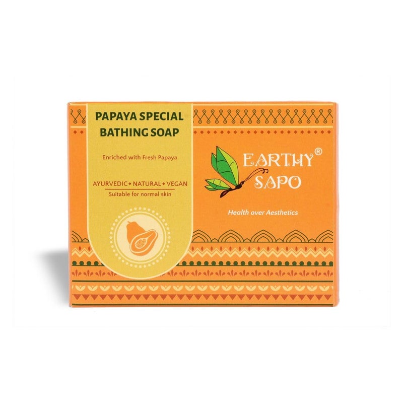 Earthy Sapo Earthy Sapo Handmade Papaya Special Bathing Soap 100g - Image 1