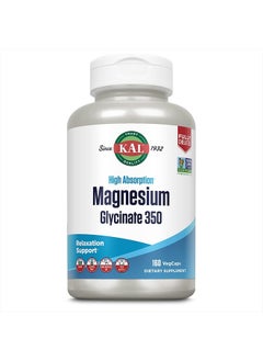 KAL Magnesium Glycinate Capsules, Fully Chelated Magnesium Bisglycinate, High Absorption Magnesium Supplement, Healthy Bones, Muscle, Relaxation and Stress Support, Non-GMO 160 count  - Image 1