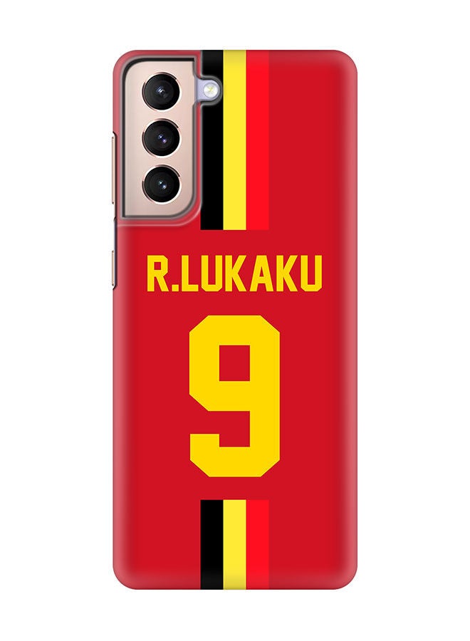 Stylizedd Slim Cover for Samsung Galaxy S21 Plus 5G Case Snap Classic Series Mobile Cover Hard PC Shield Matte Finish Print -Belgium-Player-R.Lukaku - Image 1