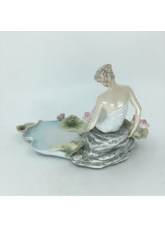 Wise Unicorn Water Fairy Figured Lotus Flower Decorative Porcelain Jewelry Plate  - Image 4