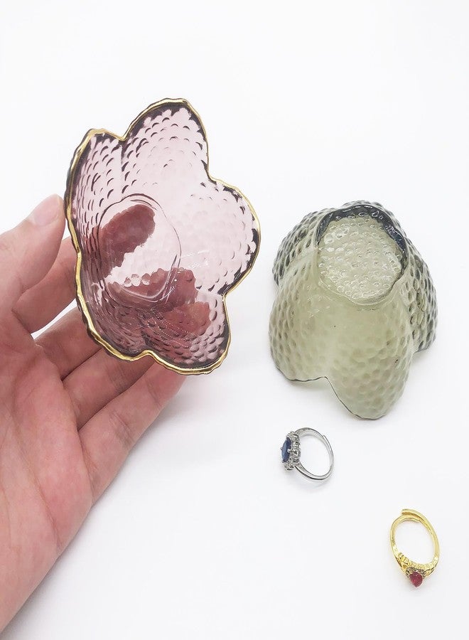 BESSKON Small Ring Dish Jewelry Tray, Glass Jewelry Dish Trinket Bowl, Crystal Ring Holder Dish Jewelry Plate, Nightstand Decor Jewelry Holder Dish, Engagement Jewelry Bowl Dish for Rings, Earrings - Image 5