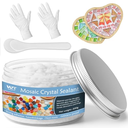DINGSEN Professional Mosaic Grout for Crafts White - Quick-Dry Crystal Tile Grout with Contrast Color Technology, DIY Art Supplies for Mosaic Glass Decor, Handmade Gifts & Home Improvement Projects - Image 1