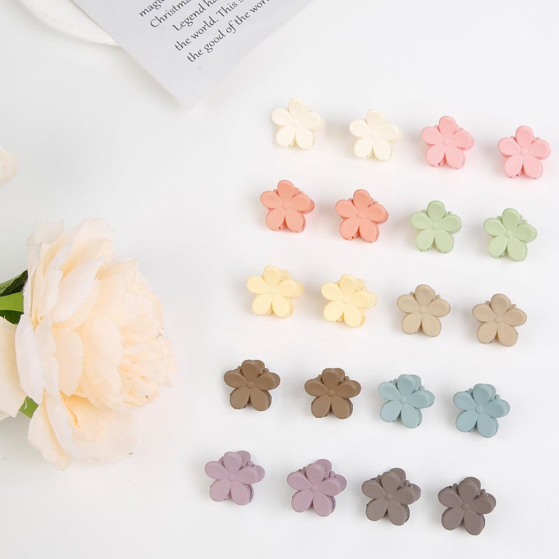 TERSE Mini Flower Hair Clip for Women Girls - 50Pcs Colorful Baby Hair Clips Cute Small Hair Clips Mini Claw Clips Strong Grip Toddler Hair Accessories for Hair Styling - Image 3