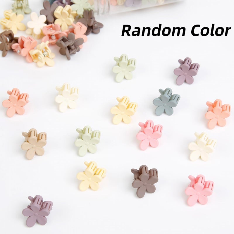 TERSE Mini Flower Hair Clip for Women Girls - 50Pcs Colorful Baby Hair Clips Cute Small Hair Clips Mini Claw Clips Strong Grip Toddler Hair Accessories for Hair Styling - Image 4