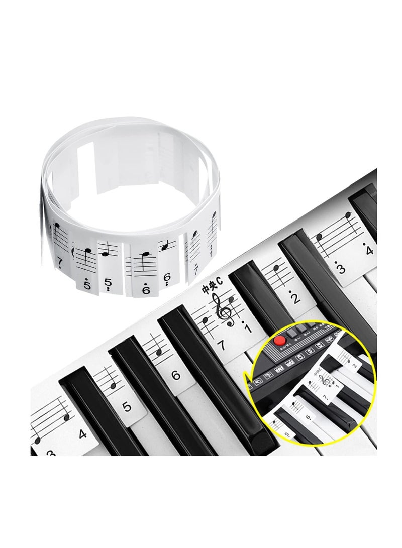 SOLARAE Piano Keyboard Stickers - New Alternative To Messy Piano Key Stickers Electronic Piano Keyboard Note Stickers for Kids Beginners, Transparent & Removable - Image 1