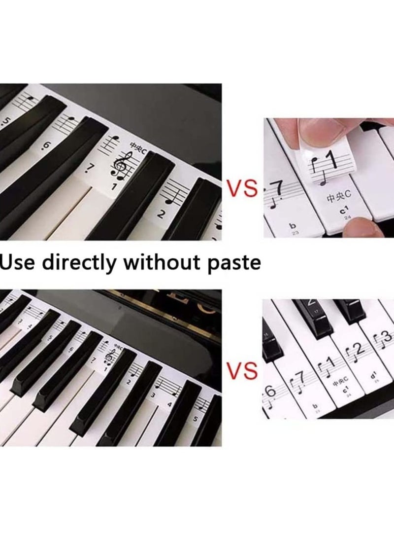 SOLARAE Piano Keyboard Stickers - New Alternative To Messy Piano Key Stickers Electronic Piano Keyboard Note Stickers for Kids Beginners, Transparent & Removable - Image 5