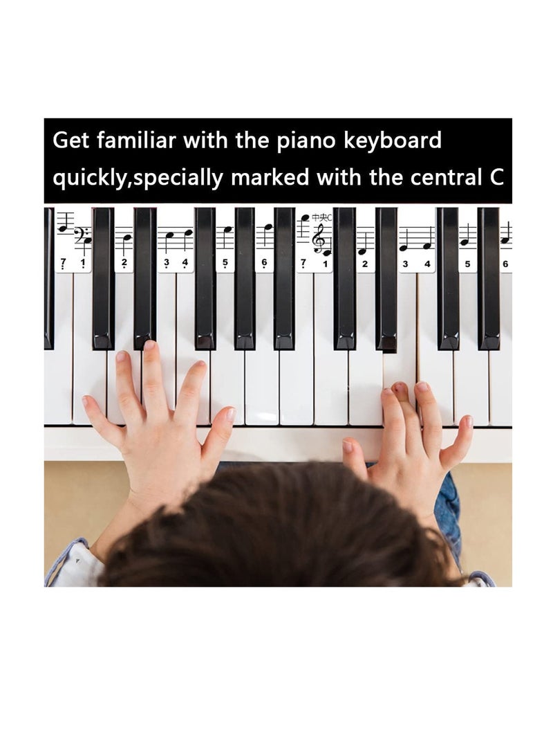 SOLARAE Piano Keyboard Stickers - New Alternative To Messy Piano Key Stickers Electronic Piano Keyboard Note Stickers for Kids Beginners, Transparent & Removable - Image 2