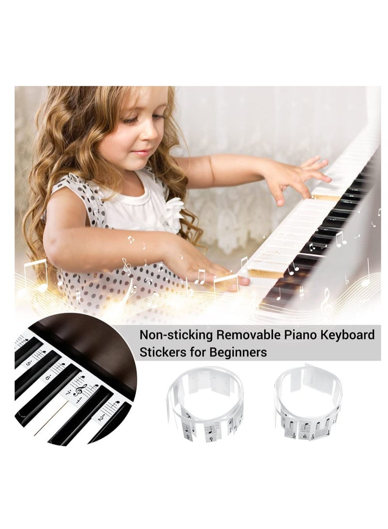 SOLARAE Piano Keyboard Stickers - New Alternative To Messy Piano Key Stickers Electronic Piano Keyboard Note Stickers for Kids Beginners, Transparent & Removable - Image 3