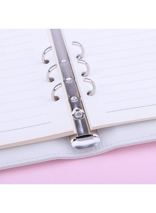 Antner - A5 Notebook Binder 6 Ring Planner Binder For A5 Refill Paper Pu Leather Refillable A5 Budget Binder Loose Leaf Organizer Binder Cover With Magnetic Buckle For Budgeting White - Image 1