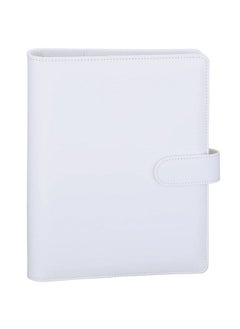A5 Notebook Binder 6 Ring Planner Binder For A5 Refill Paper Pu Leather Refillable A5 Budget Binder Loose Leaf Organizer Binder Cover With Magnetic Buckle For Budgeting White