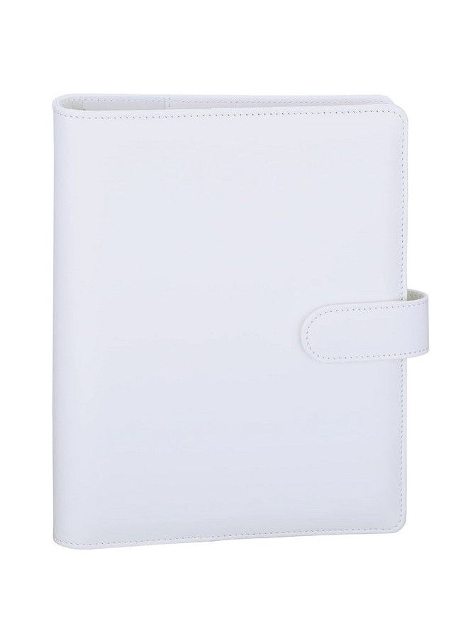 Antner - A5 Notebook Binder 6 Ring Planner Binder For A5 Refill Paper Pu Leather Refillable A5 Budget Binder Loose Leaf Organizer Binder Cover With Magnetic Buckle For Budgeting White - Image 1