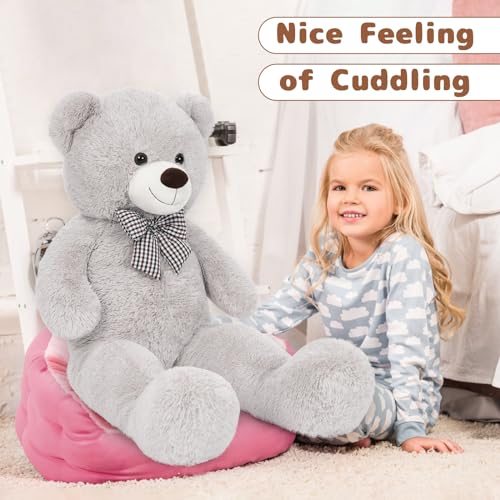 MaoGoLan Giant Teddy Bear Plush Toy - Ultra Soft & Cute Large Stuffed Animal 39 inches, Perfect for Baby Showers, Birthdays, Valentine’s Day Gifts (Kids, Couples, Family),Gray - Image 2
