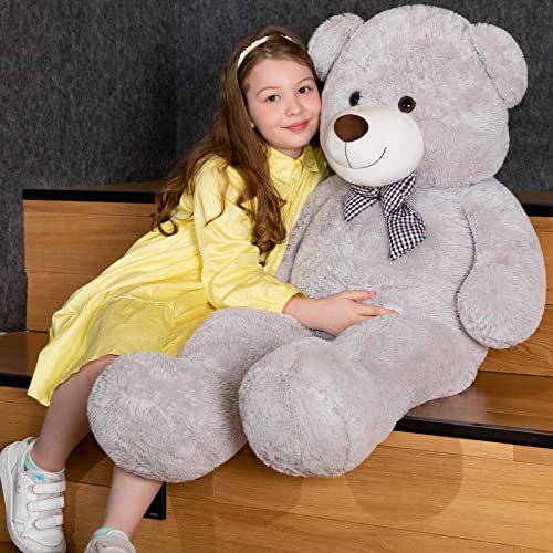 MaoGoLan Giant Teddy Bear Plush Toy - Ultra Soft & Cute Large Stuffed Animal 39 inches, Perfect for Baby Showers, Birthdays, Valentine’s Day Gifts (Kids, Couples, Family),Gray - Image 4