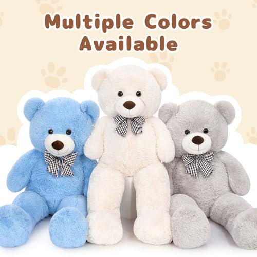 MaoGoLan Giant Teddy Bear Plush Toy - Ultra Soft & Cute Large Stuffed Animal 39 inches, Perfect for Baby Showers, Birthdays, Valentine’s Day Gifts (Kids, Couples, Family),Gray - Image 5