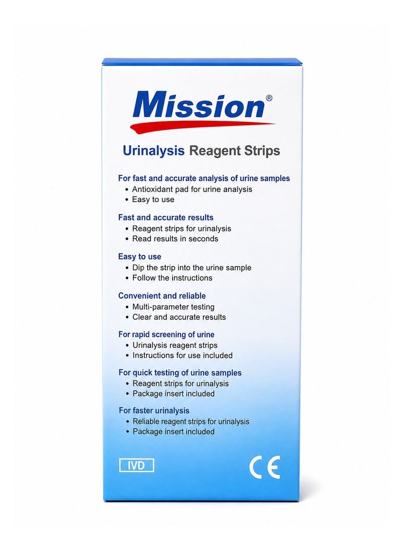 ميشن شرائط تحليل البول ACON Mission KET، عبوة 100 شريطًا - Image 4