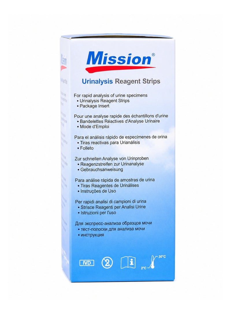 ميشن شرائط تحليل البول ACON Mission KET، عبوة 100 شريطًا - Image 2