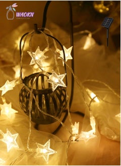 WAOKN Star LED String Light, Solar Atmosphere Light, Warm White Light, 6.5m 30 Light  - Image 1