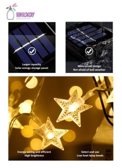 WAOKN Star LED String Light, Solar Atmosphere Light, Warm White Light, 6.5m 30 Light  - Image 2